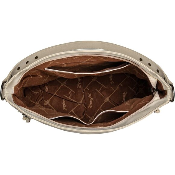 Faux Suede Hobo Bag Large Shoulder Purse with Fringe Buckle for Women - Picture 6 of 7